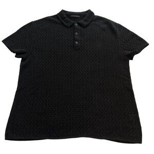 STAMPD Oversized Knit Polo Shirt in Black